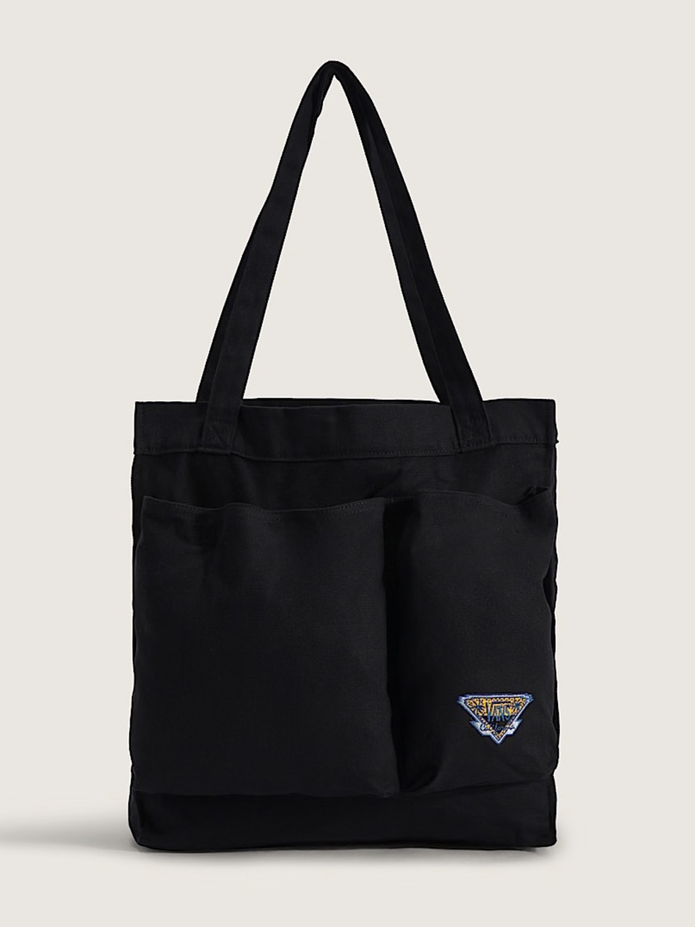Vans Airbrush Sunset Black Canvas Tote Bag with button pockets NWT